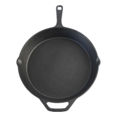 China General Use For Gas Cast Iron And Induction Cooker Flat Around Home Kitchen Pre Seasoned Frying / Frying Pan for sale