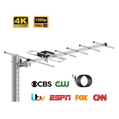 China Aluminum+PP High Quality UHF VHF Aerial HD Amplified TV Antena HDTV Amplifier Digital Outdoor Long Range TV Antenna for sale