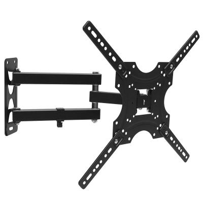 China Cold Rolled Full Arm Motion TV Wall Mount Steel Bracket Single Tilt Swivel VESA 400 400 mm TV Mount For Black Steel Package Gua for sale