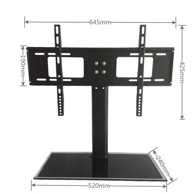 China Tempered Glass + Cold Sheets Tempered Glass Universal TV Background Hanger Desk Bracket Punching Freely Height Adjustable LCD TV Screen Mount for sale