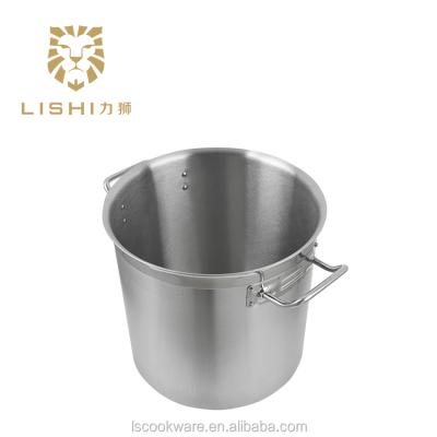 China Sustainable Tall Stock Hotel Supply Stainless Steel Pot With Sandwich Bottom for sale