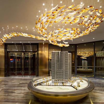 China Custom Outdoor Mounted Luxury Artistic Creative Crystal Fashion Crystal Glass Large Chandelier Suits Hotel Wedding Store for sale