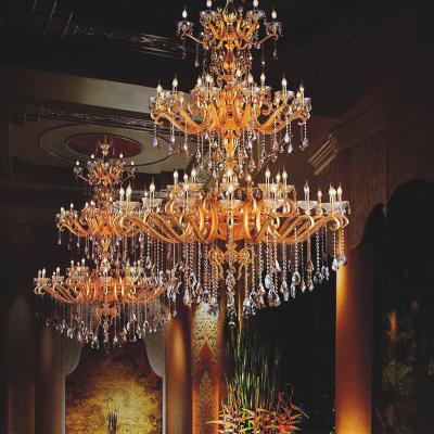 China Large Modern Vintage Courtyard Luxury Hotel Villa Modern Crystal Chandeliers for sale