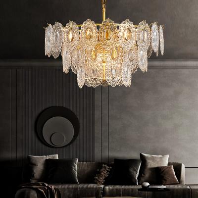 China Modern Modern Crystal Chandelier Gold Wrought Iron Glass Crystal Chandelier for sale