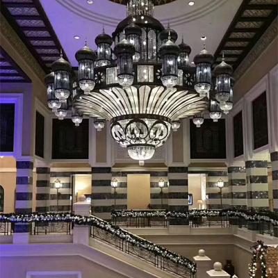 China Modern luxury custom made muslim style crystal chandeliers are used to light up all kinds of large places for sale