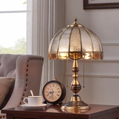 China Modern European style retro copper bedroom, living room and office study warm and luxurious lamp for sale