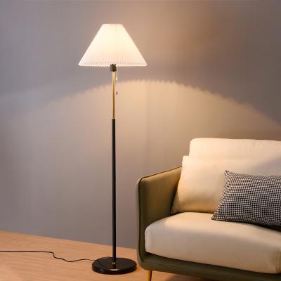 China Modern Nordic Contracted Fabric Art Floor Lamp Living Room Bedroom Ornament Floor Lamp for sale