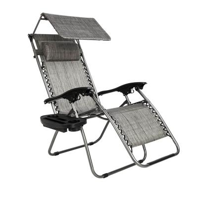 China Modern Folding Folding Camping Chair Recliner With Sun Shade And Cuphplder for sale