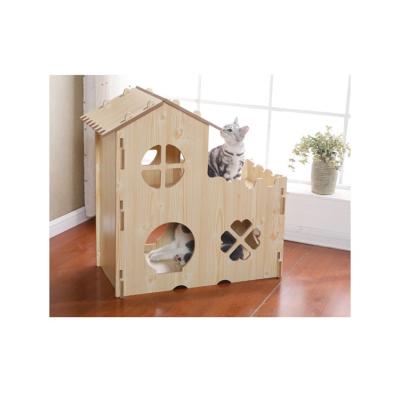 China Cat House High Quality Durable Breathable Using Various Wooden Pet Nest For Cats for sale