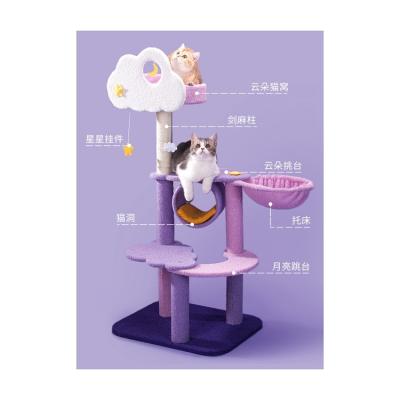 China Wholesale Multilevel Post Viable Cat Tree Tower Cat Climbing Frame Cat Scratching for sale