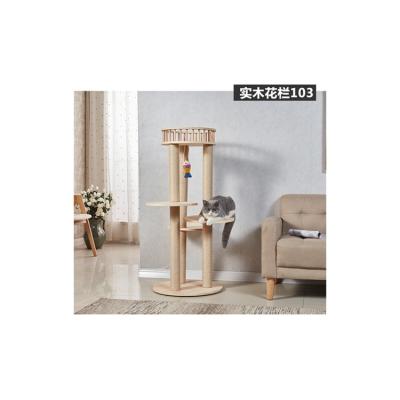 China Widely Used Wooden Cat Tree Cat Climbing Frame Special Design Kitten Pet Scratch Post Supplies for sale