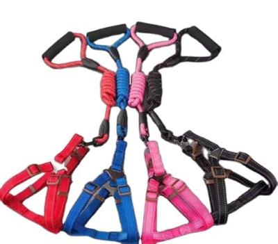 China Adjustable Thoughtful Nylon Dog Collars Harness and Leash Set Dog Living Goods Parachute Rope Pet Leash for sale