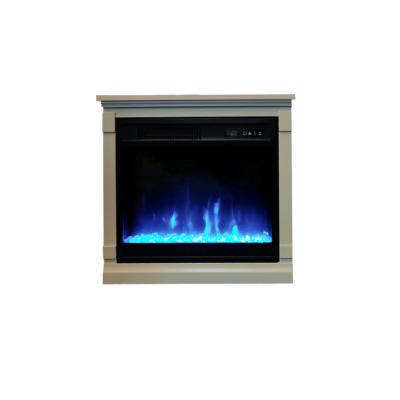 China Small Mantel Hotel White Wood Suite Safety Electric Fireplace for sale