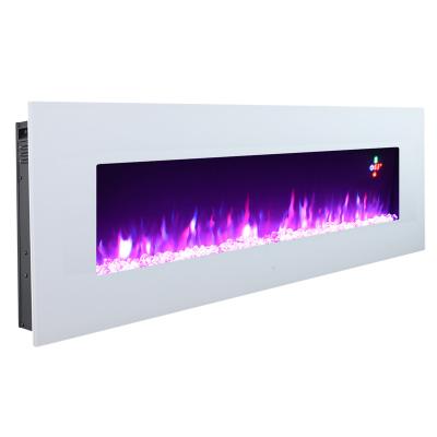 China Hotel Sale 40 Straight 50 60 70 Inch 3d Led Flame Wall Mounted Large Large Long Size White Indoor Horizontal Electric Fireplace Heater for sale