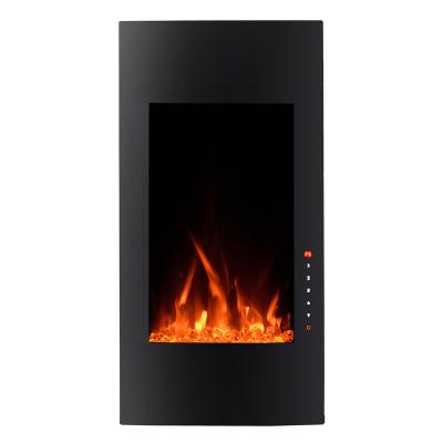 China LED Light Customized Touch Screen Semicircle Curved Glass Household Vertical Led Wall Mounted Electric Fireplace For Indoor Use for sale