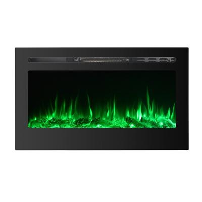 China Modern 9 Led Decor Fire Artificial Flame Slim Frame Customized Simple Modern Indoor Wall Mounted Insert Electric Fireplace for sale