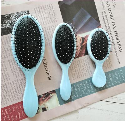 China Custom Colorful Cushion Hair Care Maids Brush Massager Soft Nylon Stiffens Salon Use Wet Pink Round Hair Brush for sale