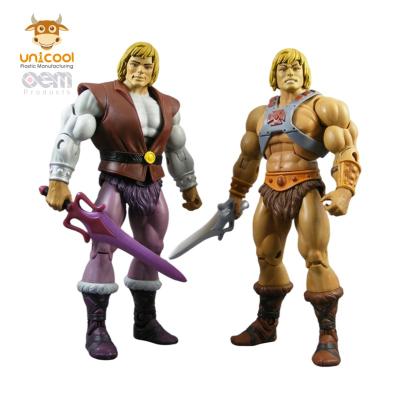 China Customized Plastic Articulated Movable Pvc Figure Toy He Man Action Figure Collection With Rotating Joints for sale