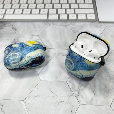 China For Earphone Van Gogh AirPods Case TPU Case With Carabiner Fit For AirPods Pro for sale