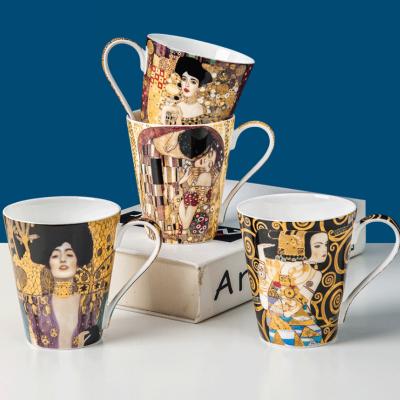 China Modern Gustav Klimt Mug Art Painting Coffee Mugs The Kiss Mug for sale