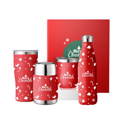 China Agriculture Christmas Custom Vacuum Stainless Steel Gift Cup Set Coke Cola Bottle Gift Set for sale