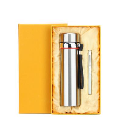 China High Quality Sign Protector Pen Flask Vacuum Agriculture Business Thermos Gift Set for sale