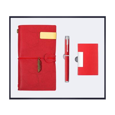 China Cheap Name Card Holder Gift Set 3 Business Agriculture A6 Account Notebook Set for sale