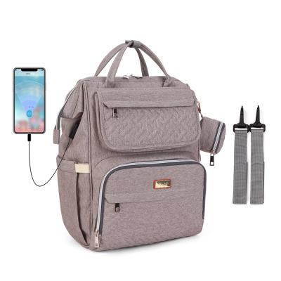 China With USB New Arrival Customized Multifunctional Diaper Bag Diaper Bags With Pacifier Bag for sale