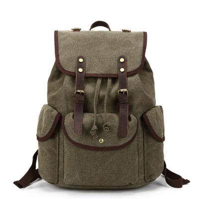 China Wholesale 2021 Laptop Backpack China Canton Canvas Unisex Men's Waxed Canvas Backpack for sale