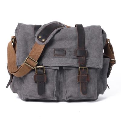 China Custom Genuine Leather Canvas Men's Camera Bag China Logo Women Travel Laptop Messenger Vintage Shoulder OEM Professional Camera Bag for sale