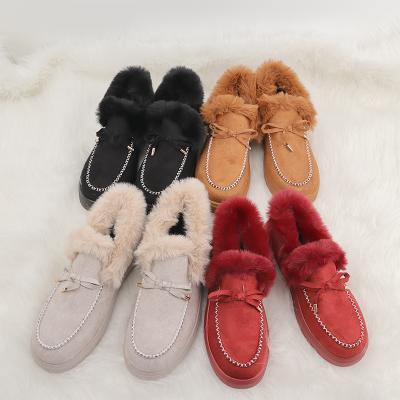 China Massage Boots 2021 Wholesale Fur Ankle Boots Ladies Factory Winter Women Designer Loafer Shoes Warm Outdoor Short Women Loafer Shoes for sale