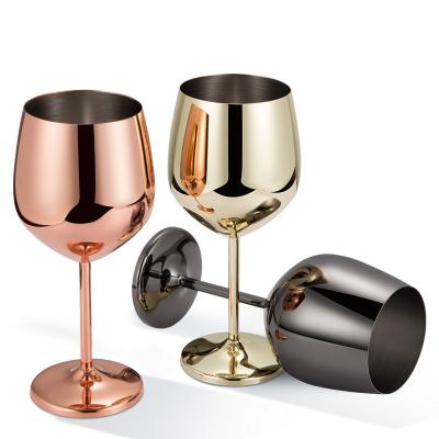 China Running Stainless Steel Red Wine Metal Stem Drink Wine Champagne Glass Cup Goblets For Wedding Party for sale