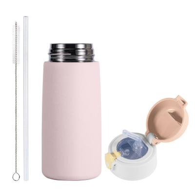 China Sustainable Promotional Cute Drink Bottle With Filp Top Portable Hot Water Kids Vacuum Flasks Insulated Stainless Steel Water Bottles for sale