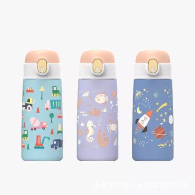 China Customized 16oz Viable Insulated Vacuum Double Cup Wall Stainless Steel Kids Water Bottles With Cartoon Design for sale