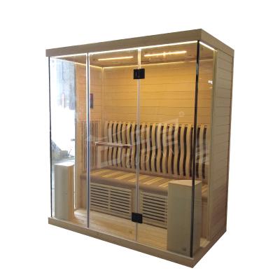 China Indoor Computer Control Panel 4 Person Sauna Dry Room Hemlock Sauna Rooms For Sale for sale