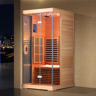 China Computer Control Panel Wood Saturated Steam Sauna Dry Solid Wood Room for sale