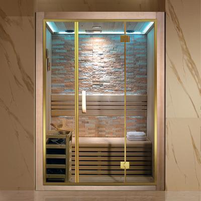 China Computer Control Panel Saturated Steam Sauna Eco Friendly Dry Solid Wood Room for sale