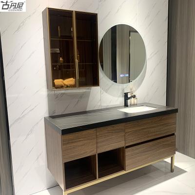 China Modern Simple Acid Resistant Storage Cabinet Sink Vanity Style White Bathroom Vanity Combo for sale