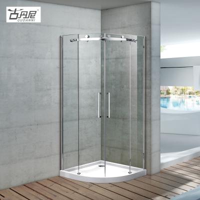 China Industrial Large Pulley Door Glass Two Way Smooth Shower Door Elegant Bathroom Shower Box for sale