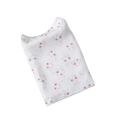 China PORTABLE Custom Newborn Bamboo Double Cotton Cloth Baby Muslin Wraps Baby Sleep Wrap Covering Cloth for sale