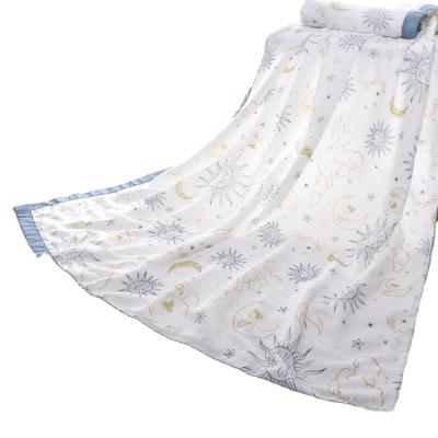 China Free Sample Folded ODM 4 Layers Muslin Baby Blanket Super Soft Cotton Muslin Wrap Organic Bamboo Muslin Blankets Cotton Baby Blanket for sale