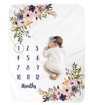 China PORTABLE Custom Made Luxury Baby 240 GSM Breathable Super Soft Monthly Milestone Blanket For Cute Newborn Photo Prop Photography Props Covering for sale