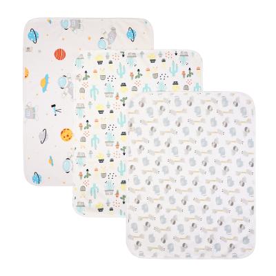 China Eco-freindly CPC Portable Diaper Protector Washable Pique Changing Mats Bamboo Cotton Baby Foldable Changing Mat Newborn Urine Changing Mats for sale