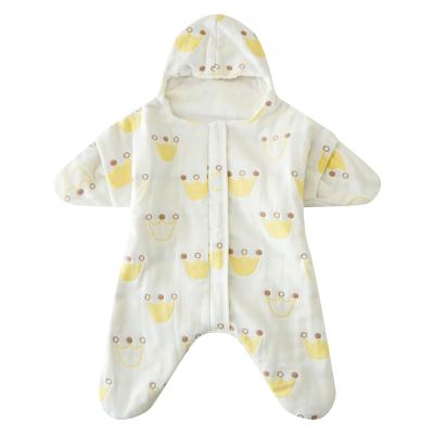 China Antibacterial High Quality Envelope Clothes 100% Cotton Sack Muslin Newborn Baby Sleeping Bag for sale