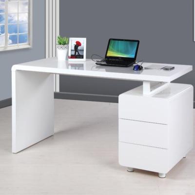 China Factory Supply White High Gloss Wood Panel Fashion Laptop Desk Modern MDF Computer Table Pictures For Home Office for sale