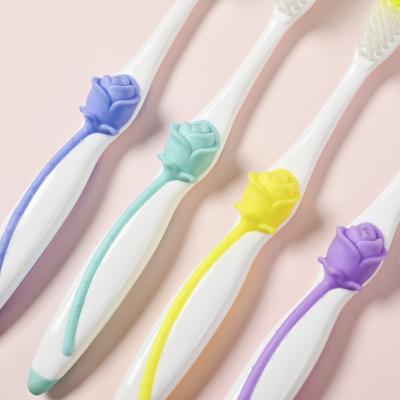 China High Quality Soft Bristle Creby 602 High Quality Rose Plastic Kids Soft Bristle Cartoon Children With Toy Clock Tooth Brush Toothbrush for sale