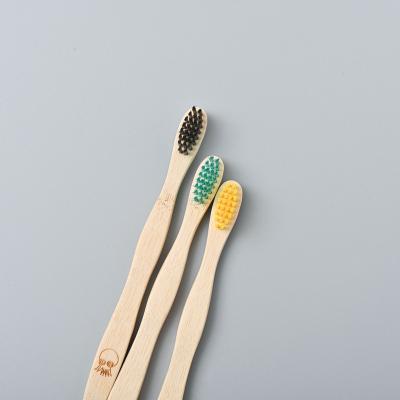 China Jadeu DMSB08 High Quality Natural Bamboo High Quality Child Kids Bamboo Multiple Colors Soft Bristle Toothbrush Eco-Friendly Toothbrush for sale