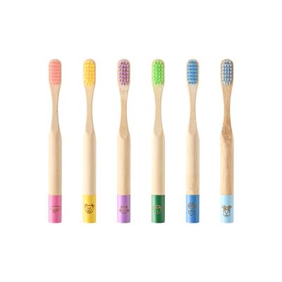 China Jadeu DMSB12 High Quality Natural Bamboo High Quality Bamboo Kid Children Gently Stiffen Healthy Natural Multiple Colors Toothbrush Eco-Friendly Toothbrush for sale