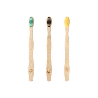 China Jadeu DMSB08 High Quality Natural Bamboo High Quality Child Kids Bamboo Multiple Colors Soft Bristle Toothbrush Eco-Friendly Toothbrush for sale