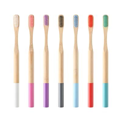 China Jadeu DMSB06 Adult Soft Natural Bamboo High Quality Natural Bamboo Column Soft Hair Multiple Colors Toothbrush Toothbrush for sale